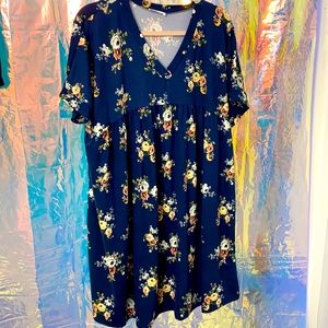 Chic Soul Dress, Navy with Flowers, Soft, NWOT